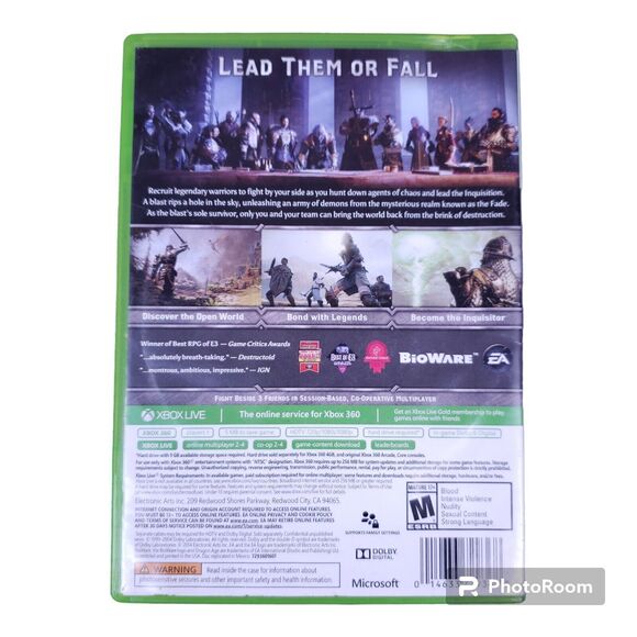 Dragon Age Inquisition Xbox 360 2 Disc Set Missing Manual Tested 2014 - Picture 2 of 4